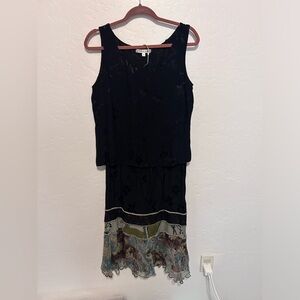 Spencer Alexis VTG 90's 2 piece set Womens Med Black Top & Maxi Skirt Boho Lace